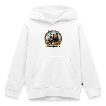 Bär Sonnenblumenkerne Sonnenblumenkörner Geschenk - Kinder Premium Organic Hoodie - Weiß - Vorne - AI Model Kid Female (0cm)