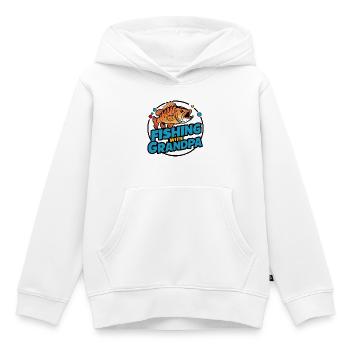 Pêche avec grand-père avec un design de poisson coloré - Sweat Premium à capuche enfant bio - blanc - Devant - AI Model Kid Female (0cm)