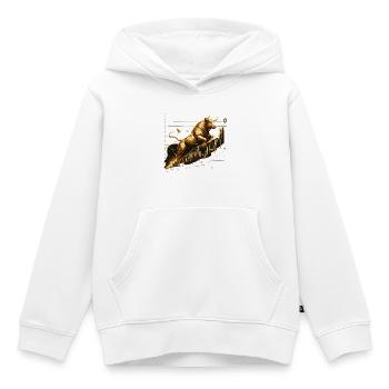 Stier Bulle Aktien Gold golden Wallstreet Geschenk - Kinder Premium Organic Hoodie - Weiß - Vorne - AI Model Kid Female (0cm)