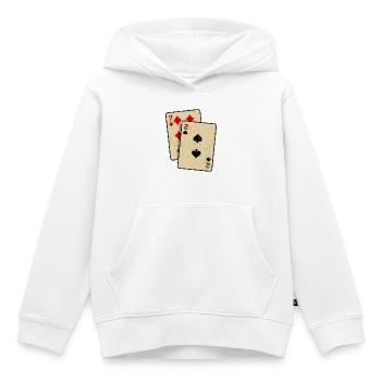 Poker Jeu de cartes Jeux de hasard Casino Poker Round - Sweat Premium à capuche enfant bio - blanc - Devant - AI Model Kid Female (0cm)