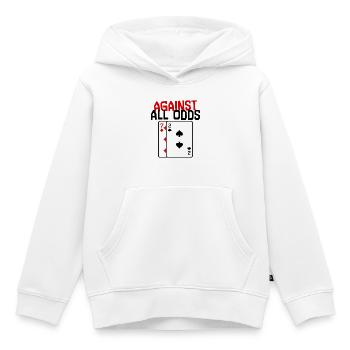 Casino Statement Jeu de cartes de poker Jeux d’argent - Sweat Premium à capuche enfant bio - blanc - Devant - AI Model Kid Female (0cm)