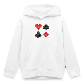 Casino Poker Jeu de cartes Jeux de hasard Poker - Sweat Premium à capuche enfant bio - blanc - Devant - AI Model Kid Female (0cm)