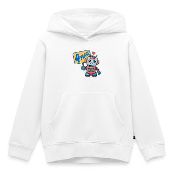 Four Years Little Robot Children's Birthday Party - Kids Premium Organic Hoodie - white - Front - AI Model Kid Female (0cm)