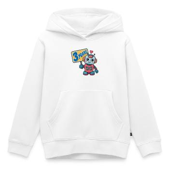 Three Years Little Robot Children's Birthday Party - Kids Premium Organic Hoodie - white - Front - AI Model Kid Female (0cm)