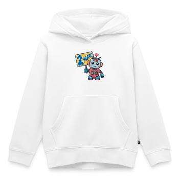 Two Years Little Robot Children's Birthday Party - Kids Premium Organic Hoodie - white - Front - AI Model Kid Female (0cm)