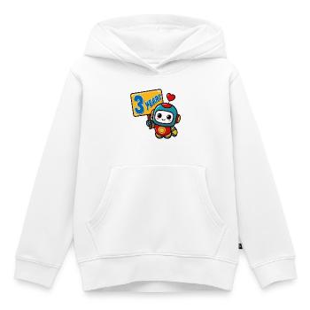 Three Years Little Robot Children's Birthday Party - Kids Premium Organic Hoodie - white - Front - AI Model Kid Female (0cm)