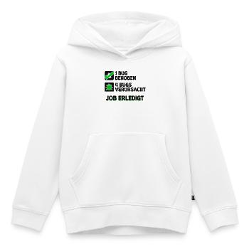 Open Source Bugfixing Bugs Developer Programmier - Kinder Premium Organic Hoodie - Weiß - Vorne - AI Model Kid Female (0cm)
