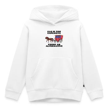Tanken Cooler Spruch Energiespeicher Strom - Kinder Premium Organic Hoodie - Weiß - Vorne - AI Model Kid Female (0cm)