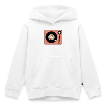 Retro Plattenspieler Vintage Vinyl Plattenspieler - Kinder Premium Organic Hoodie - Weiß - Vorne - AI Model Kid Female (0cm)