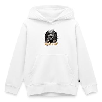 Border Terrier Was geht ab Kopfhörer Geschenk - Kinder Premium Organic Hoodie - Weiß - Vorne - AI Model Kid Female (0cm)