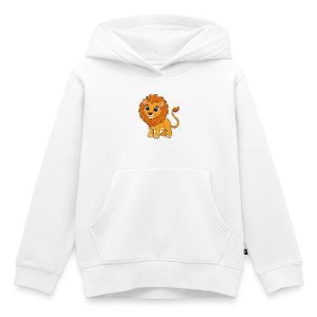 Löwe Niedliche Maskottchen Zeichentrickfigur Kawaii - Kinder Premium Organic Hoodie - Weiß - Vorne - AI Model Kid Female (0cm)