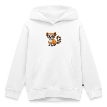 Lemur Niedliche Maskottchen Zeichentrickfigur Kawaii - Kinder Premium Organic Hoodie - Weiß - Vorne - AI Model Kid Female (0cm)