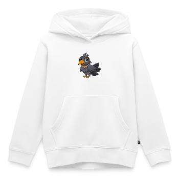 Krähe Niedliche Maskottchen Zeichentrickfigur Kawaii - Kinder Premium Organic Hoodie - Weiß - Vorne - AI Model Kid Female (0cm)