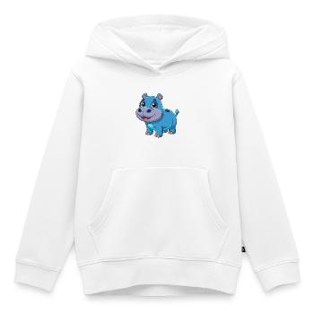 Nilpferd Niedliche Maskottchen Zeichentrickfigur Kawaii - Kinder Premium Organic Hoodie - Weiß - Vorne - AI Model Kid Female (0cm)