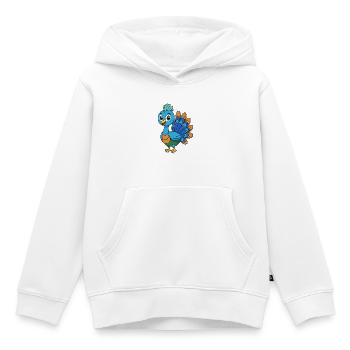 Pfau Niedliche Maskottchen Zeichentrickfigur Kawaii - Kinder Premium Organic Hoodie - Weiß - Vorne - AI Model Kid Female (0cm)
