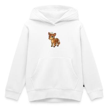 Okapi Niedliche Maskottchen Zeichentrickfigur Kawaii - Kinder Premium Organic Hoodie - Weiß - Vorne - AI Model Kid Female (0cm)