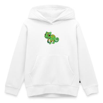 Chamäleon Niedliche Maskottchen Zeichentrickfigur Kawaii - Kinder Premium Organic Hoodie - Weiß - Vorne - AI Model Kid Female (0cm)