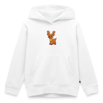 Elch Niedliche Maskottchen Zeichentrickfigur Kawaii - Kinder Premium Organic Hoodie - Weiß - Vorne - AI Model Kid Female (0cm)