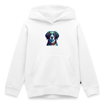 Braque Saint Germain Chien Race Dessin Animé Kawaii - Sweat Premium à capuche enfant bio - blanc - Devant - AI Model Kid Female (0cm)