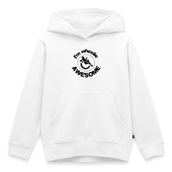Je suis génial dans mon fauteuil roulant # - Sweat Premium à capuche enfant bio - blanc - Devant - AI Model Kid Female (0cm)