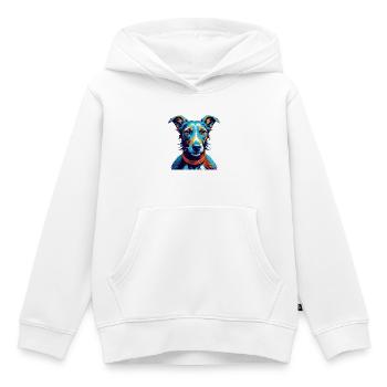 Lurcher Hunderasse Bunte Karikatur Kawaii - Kinder Premium Organic Hoodie - Weiß - Vorne - AI Model Kid Female (0cm)
