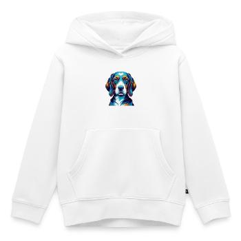 Französischer dreifarbiger Jagdhund, Hunderasse Cartoon Kawaii - Kinder Premium Organic Hoodie - Weiß - Vorne - AI Model Kid Female (0cm)