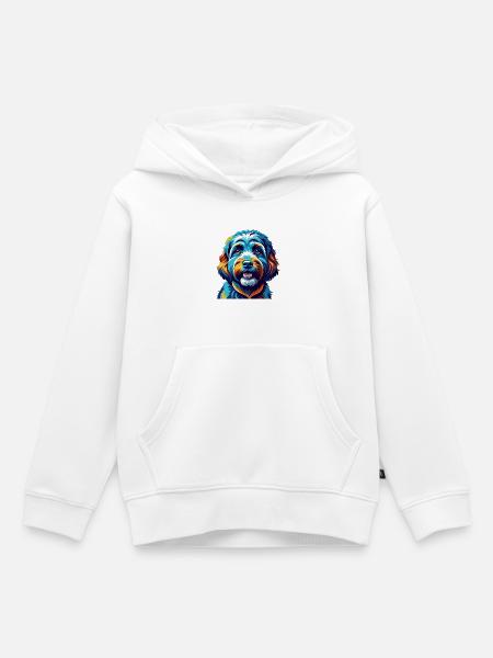 Cockapoo Hunderasse Bunt Karikatur Kawaii - Kinder Premium Organic Hoodie - Weiß