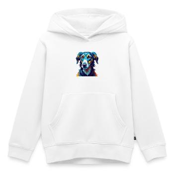 Old Croatian Sighthound Dog Breed Cartoon Kawaii - Kids Premium Organic Hoodie - white - Front - AI Model Kid Female (0cm)