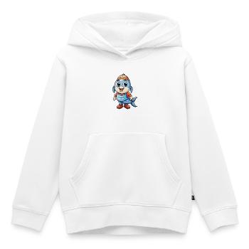 Hareng Mignon Personnage De Dessin Animé Kawaii Clipart - Sweat Premium à capuche enfant bio - blanc - Devant - AI Model Kid Female (0cm)