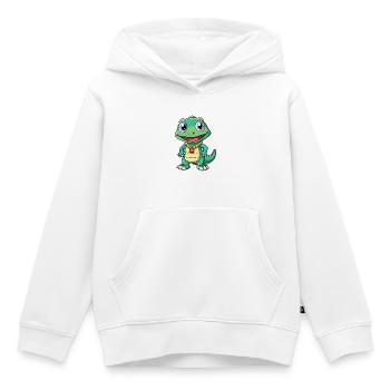 Monitor Eidechse Cartoon Figur Kawaii Clipart - Kinder Premium Organic Hoodie - Weiß - Vorne - AI Model Kid Female (0cm)