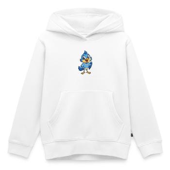 Geai oiseau mignon personnage de dessin animé Kawaii Clipart - Sweat Premium à capuche enfant bio - blanc - Devant - AI Model Kid Female (0cm)