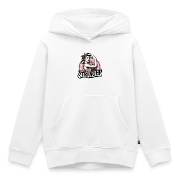 Strength Strong Woman Rockabilly Gift - Kids Premium Organic Hoodie - white - Front - AI Model Kid Female (0cm)