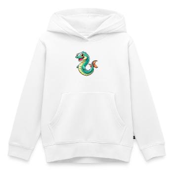 Anguille Mignon Dessin Animé Personnage Kawaii Clipart - Sweat Premium à capuche enfant bio - blanc - Devant - AI Model Kid Female (0cm)