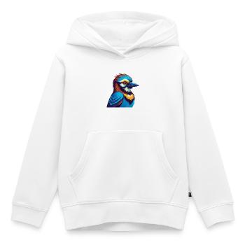 Jay Bird Coloré Kawaii Dessin Animé Personnage Clipart - Sweat Premium à capuche enfant bio - blanc - Devant - AI Model Kid Female (0cm)