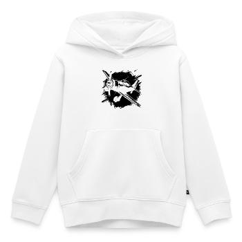 Croquis d’avion à hélice - Sweat Premium à capuche enfant bio - blanc - Devant - AI Model Kid Female (0cm)