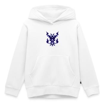 Pipe Echecs Bleu - Sweat Premium à capuche enfant bio - blanc - Devant - AI Model Kid Female (0cm)