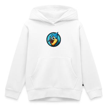 Jay Bird Coloré Kawaii Dessin Animé Personnage Clipart - Sweat Premium à capuche enfant bio - blanc - Devant - AI Model Kid Female (0cm)