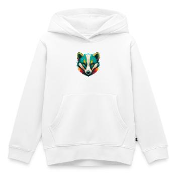 Dachs Niedliches Kawaii Cartoon Clipart Tier Gesicht - Kinder Premium Organic Hoodie - Weiß - Vorne - AI Model Kid Female (0cm)