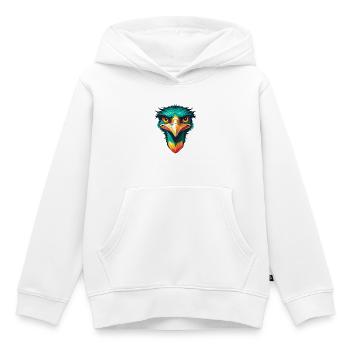 Emu Niedliches Kawaii Cartoon Clipart Tier Gesicht - Kinder Premium Organic Hoodie - Weiß - Vorne - AI Model Kid Female (0cm)