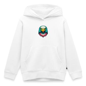 Adler Niedlich Kawaii Cartoon Clipart Tier Gesicht - Kinder Premium Organic Hoodie - Weiß - Vorne - AI Model Kid Female (0cm)