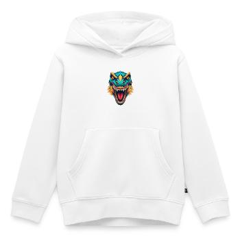 Dinosaurier Niedlich Kawaii Cartoon Clipart Tier Gesicht - Kinder Premium Organic Hoodie - Weiß - Vorne - AI Model Kid Female (0cm)