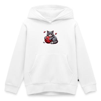 Cat Apocalypse: Mürrische Stimmungskatze - Kinder Premium Organic Hoodie - Weiß - Vorne - AI Model Kid Female (0cm)