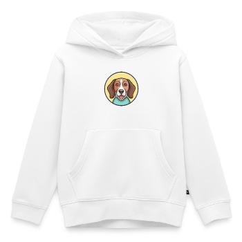 Briquet de Provence Chien Race Dessin Animé Drôle Kawaii - Sweat Premium à capuche enfant bio - blanc - Devant - AI Model Kid Female (0cm)