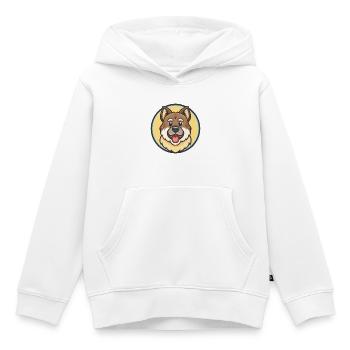 Race de chien berger du Caucase dessin animé kawaii - Sweat Premium à capuche enfant bio - blanc - Devant - AI Model Kid Female (0cm)