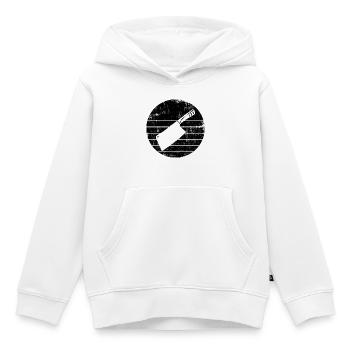 Croquis de couperet - Sweat Premium à capuche enfant bio - blanc - Devant - AI Model Kid Female (0cm)