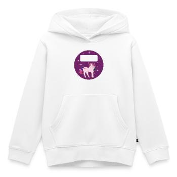 School Decal Round - Fantasy Unicorn - Purple - Kids Premium Organic Hoodie - white - Front - AI Model Kid Female (0cm)