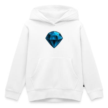 Saphir bleu précieux - Sweat Premium à capuche enfant bio - blanc - Devant - AI Model Kid Female (0cm)