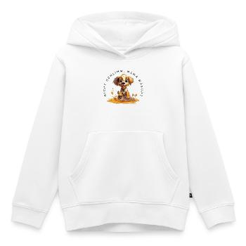 Nicht schlimm, Mama wäscht (Hund) - Kinder Premium Organic Hoodie - Weiß - Vorne - AI Model Kid Female (0cm)