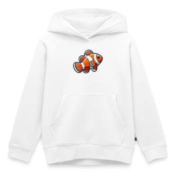 Poisson-clown - Sweat Premium à capuche enfant bio - blanc - Devant - AI Model Kid Female (0cm)