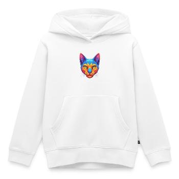 Bombay Chat Race Dessin animé Kawaii Animal Pet - Sweat Premium à capuche enfant bio - blanc - Devant - AI Model Kid Female (0cm)
